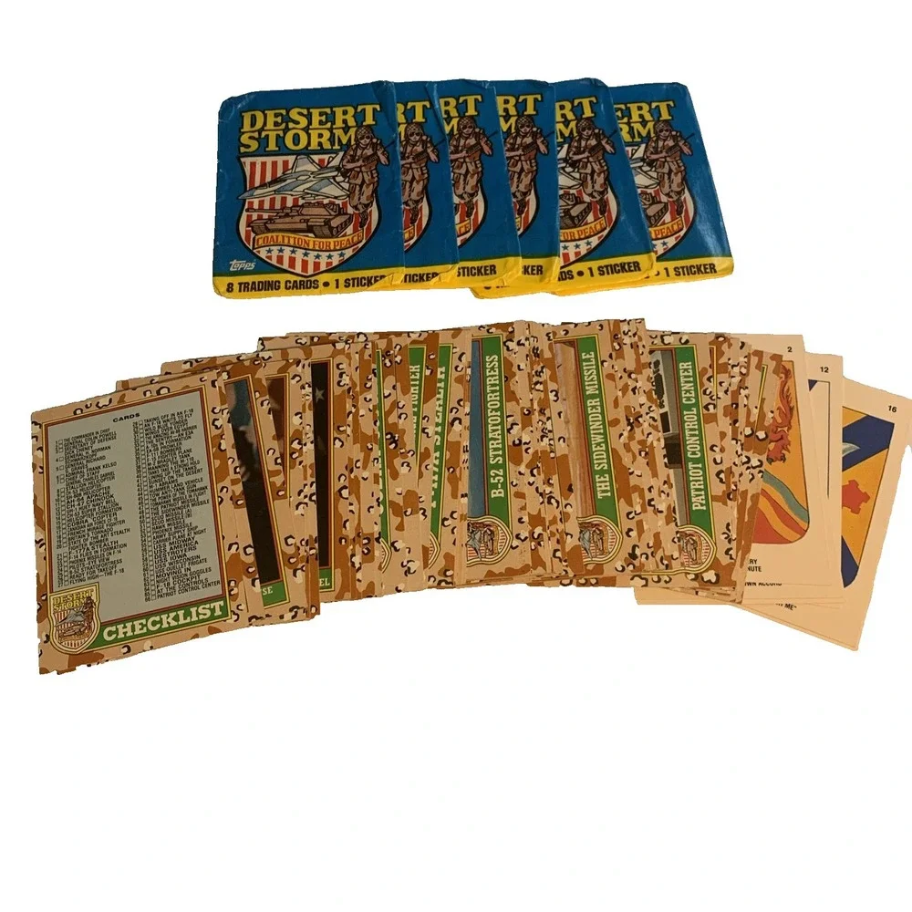 LOT OF 54 Desert Storm Pro Set Trading Cards LEADERS PERSONNEL SHIPS 6 wrappers‎